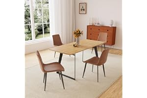 ZckyCine Modern mid-Century Dining Table Dining Table and Chairs Rectangular Wooden Dining Table Expandable Dining Table Space-Saving Multifunctional Dining Table