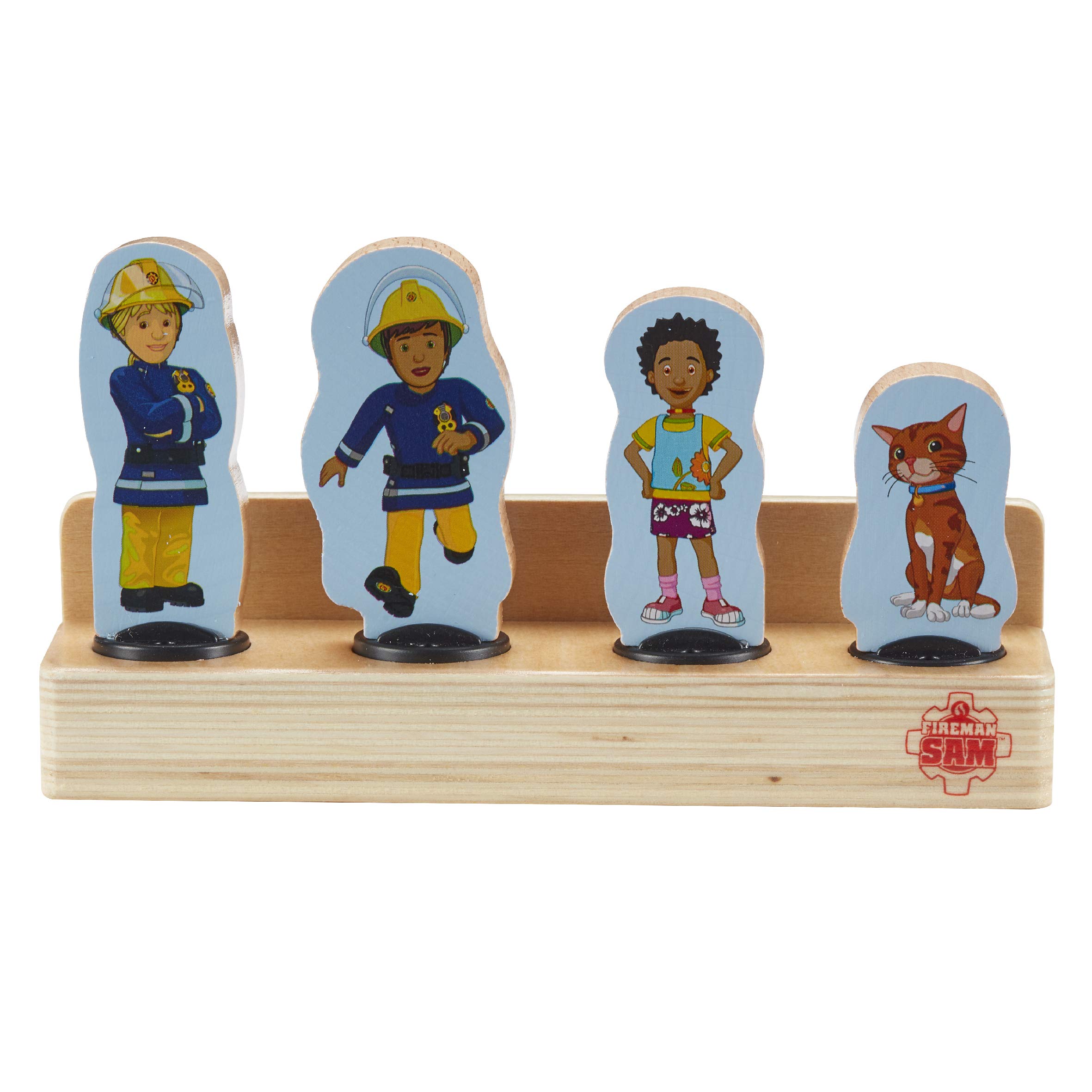 Fireman Sam Wooden 4 Pack of Two-Sided Figures Quality, Durable FSC Sustainable Wood
