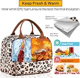 HOMESPON Insulated Lunch Bag Leopard Print 27x21x15 cm for Women Men view 2