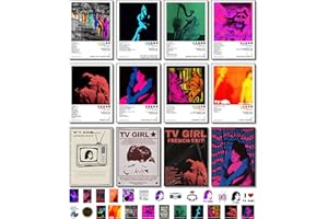 UMAYALIFE Tv Gi rl Poster 12 Pcs 8 * 11 inch (with 25 Pcs Stickers) Album Cover Music Posters for Room Aesthetic, Wall Art for Room Decor Posters for Fans Unframed