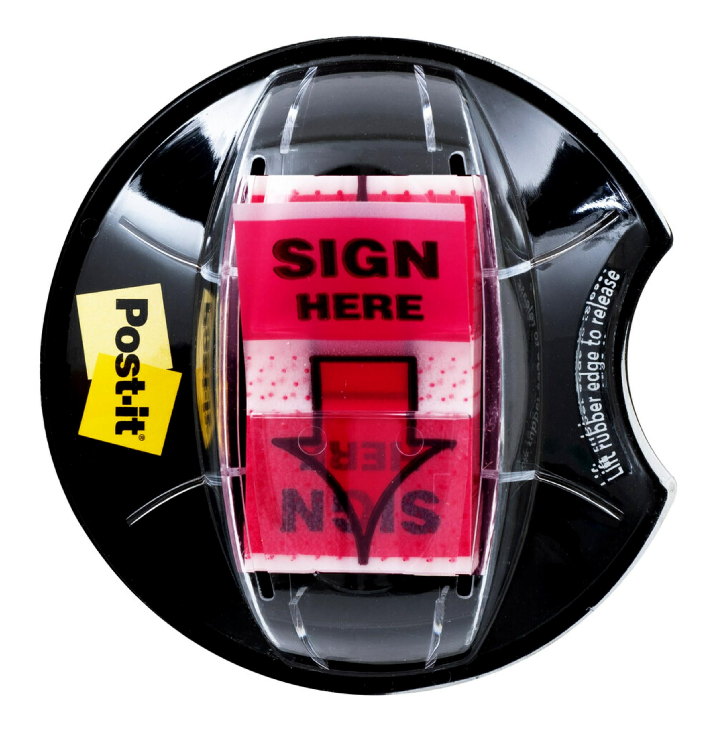 Post-it Index 680-SHVR200 25mm x 43.2mm Sign Here Flags Value Pack in Desk Grip Dispenser (200 Sheets)