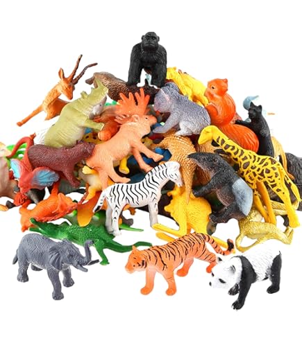 ZANIMO & CO - Set van 12 Wilde Dieren Figuren - 030336PA - Multicolor - Plastic - Verzamelobject - Kinder Speelgoed - Realistisch - Miniatuur - Assortiment Dieren - Vanaf 3 jaar