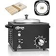 Professional Waxing Kit Wax Warmer Single Pot Wax Heater Machine for Hair Removal, Large Wax Pot with Non-Stick Easy Clean Pot, 50 Wax Sticks & 20 Collar, for Spa Salon Beauty Esthetician Home (Black)