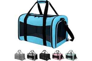 Yipincover Pet Carriers Soft-Sided Airline Approved Carrier Bag for Small Cats Dogs (Medium,Blue)