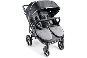 Gaggle by Foundations Roadster Duo Side by Side Double Stroller | Lightweight Compact Double Stroller for Toddlers | Easy to Fold & Maneuver | Amusement Park Approved | Black