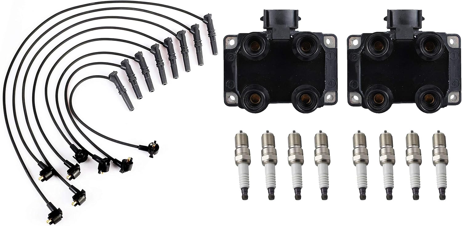 ENA Ignition Tune Up Kit Spark Plugs Wire Set Coil On Plug