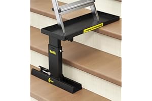 Tanfix Foldable | Heavy-Duty Ladder Extender Pro, High Strength Steel Material Design Ladder Extension Pro for Stairs w/Non-Slip Mat, 9.25-15.5" Adjustable Height, Applicable Ladder Feet Spacing 20"