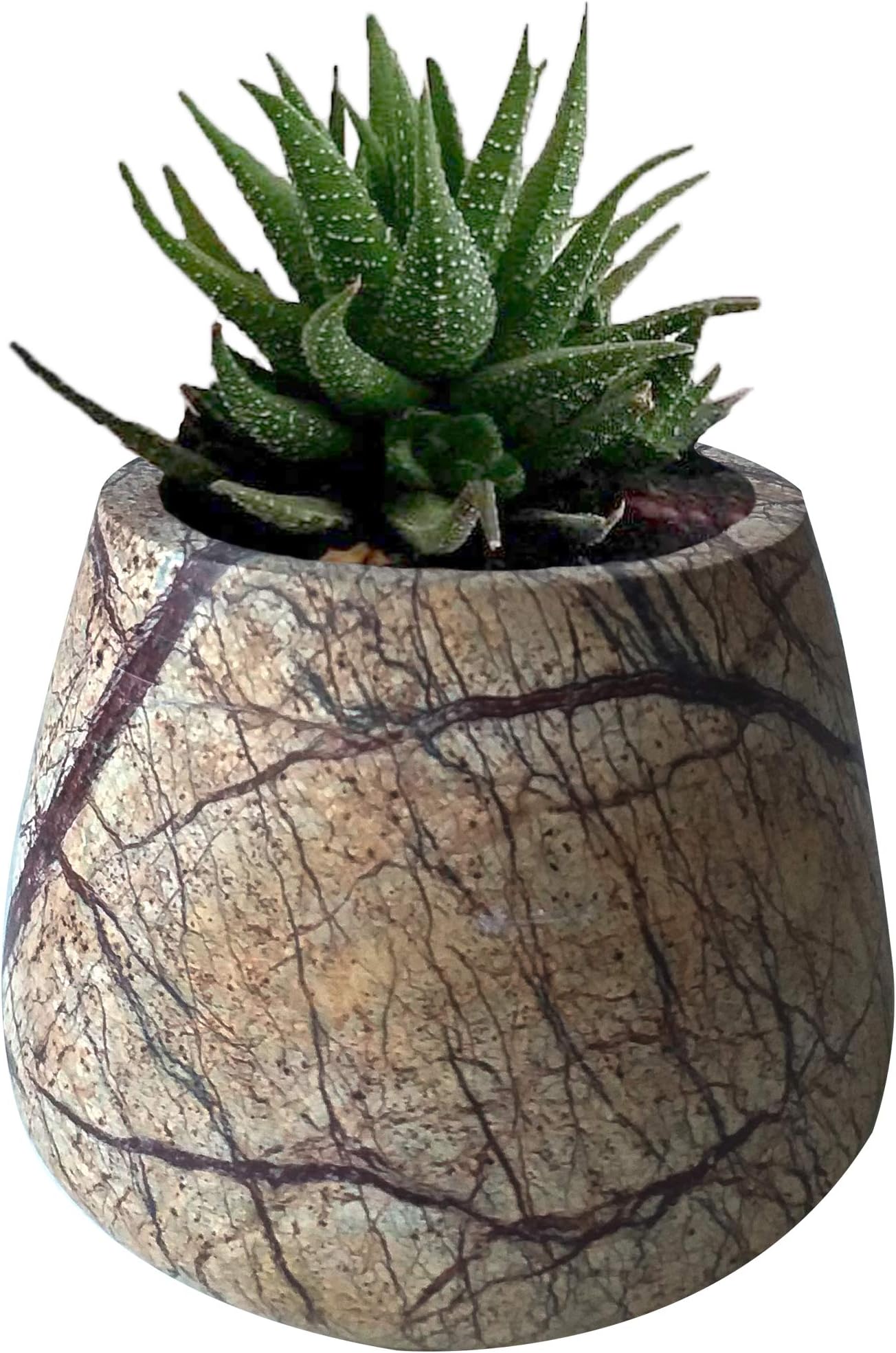 CASA MICASA Natural Brown Forest Marble Handmade Decorative Bowl | Potpourri Dish | Flower Pot for Garden, Office,Home and Balcony