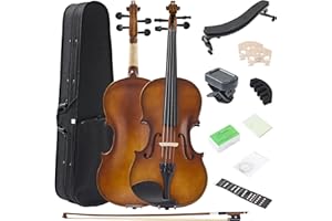 FDT&ENJOY Violin for Beginners Adults,3/4 Violin Full Size Acoustic Violins, Beginner Kit For Student Include Violin Case, Violin Rosin, Violin Bow, Violin Bridge, Violin Strings, Violin Shoulder Rest