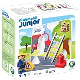 Playmobil | Junior | Junior: Firefighter Puzzle | Wooden Puzzle with Firefighter, Cat &amp; Accessories | for Children Aged 1+ | 72088