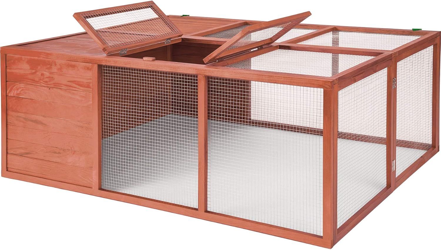 tectake 403242 Cage à Lapin Hamster en Bois résistant, avec Parc