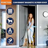 DIKER Fly Screen Doors Mesh 75x200cm Black Magnetic Curtain view 5