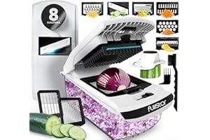 Fullstar Vegetable Chopper - Food Chopper - Onion Chopper - Vegetable Slicer & Spiralizer - Veggie Chopper with Container - Kitchen Gadgets - Home Essentials - Kitchen Accessories (All in 1, White)