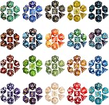 QMay Polyhedral Dice Set 7 Sided DND MTG 20 Sets 140pcs with Pouch view 2