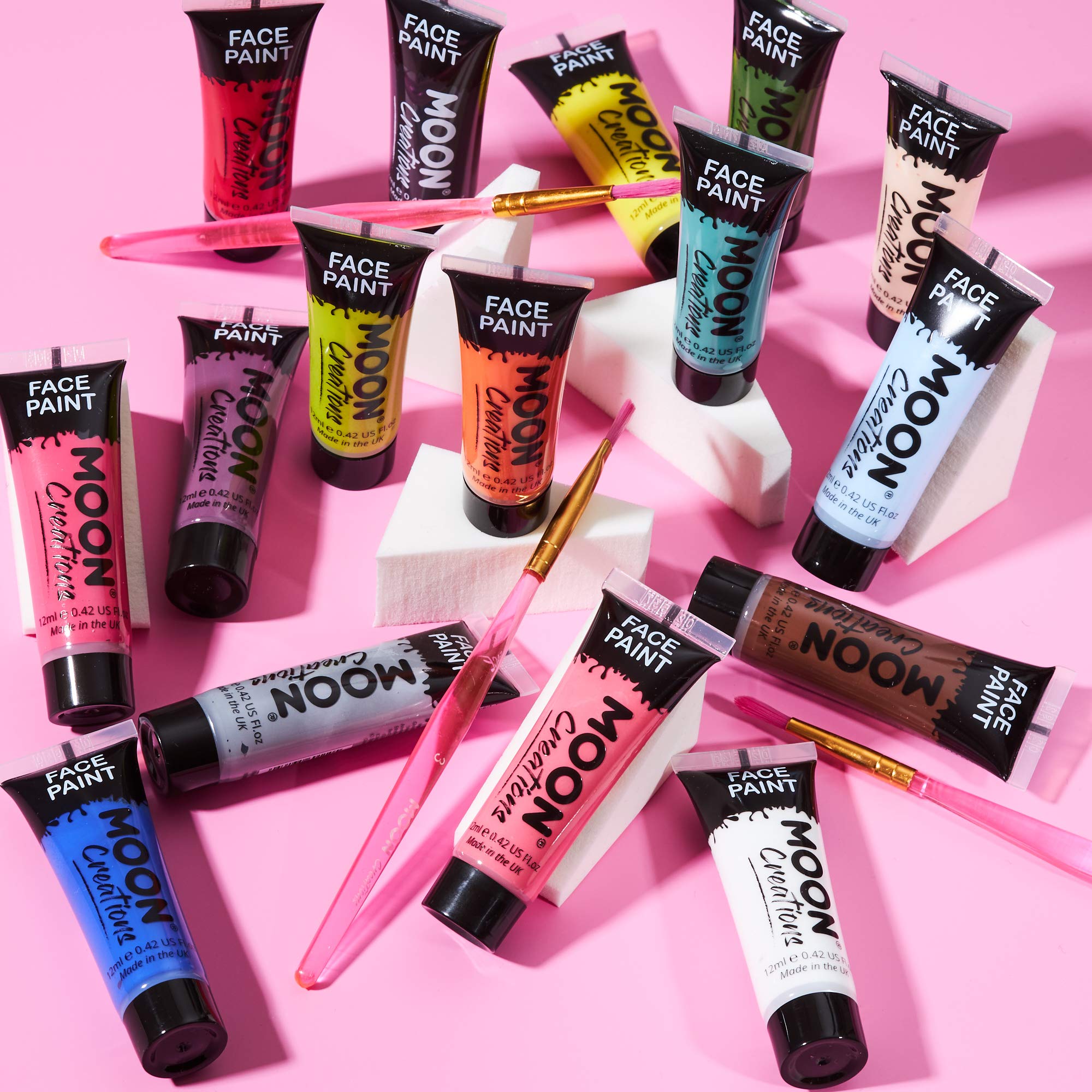 Face & Body Paint Set of 16 by Moon Creations - 0.40fl oz