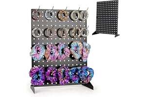 Loghot Metal Pegboard Display Stand for Craft Shows Standing Pegboard Jewelry Display Stands for Vendor Events Retail Rack for Selling, Pin Stickers & Keychain Peg Board (Black)