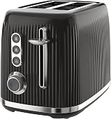 Breville Bold 2 Slice Toaster High Lift Wide Slots Black Silver Chrome VTR001