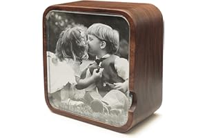 falado Wind Up Solid Wood Music Box with Photo Frame, for Christmas/Birthday/Valentine's Day/Mother's Day，Tune of You are My Sunshine. (Walnut Wood)