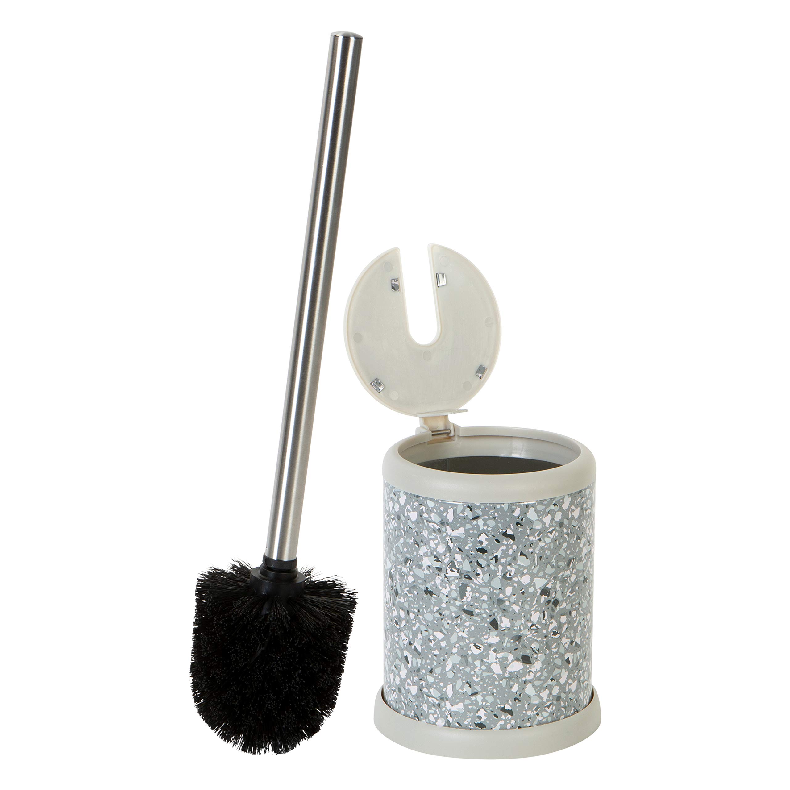 Bath Bliss Toilet-Brushes, Iron, Terrazzo Grey, 1 Pack