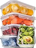 Prep Naturals Glass Meal Prep Containers - Food Prep Containers with Lids Meal Prep - Food Storage Containers Airtight - Lunch Containers Portion Control Containers Bpa-Free (5 Pack,30 Ounce)