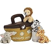 Aurora® Engaging Baby Talk™ Noah's Ark Baby Stuffed Animal - Sensory Delight - Interactive Learning - Multicolor 8 Inches