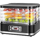 VIVOHOME Electric 5 Trays Food Dehydrator Machine, 400W Hydrator Machine with 72H Digital Timer and Temperature Control for F