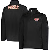 Ultra Game Men's NFL Official Super Soft Quarter-Zip Sweatshirt with Zipper Pockets