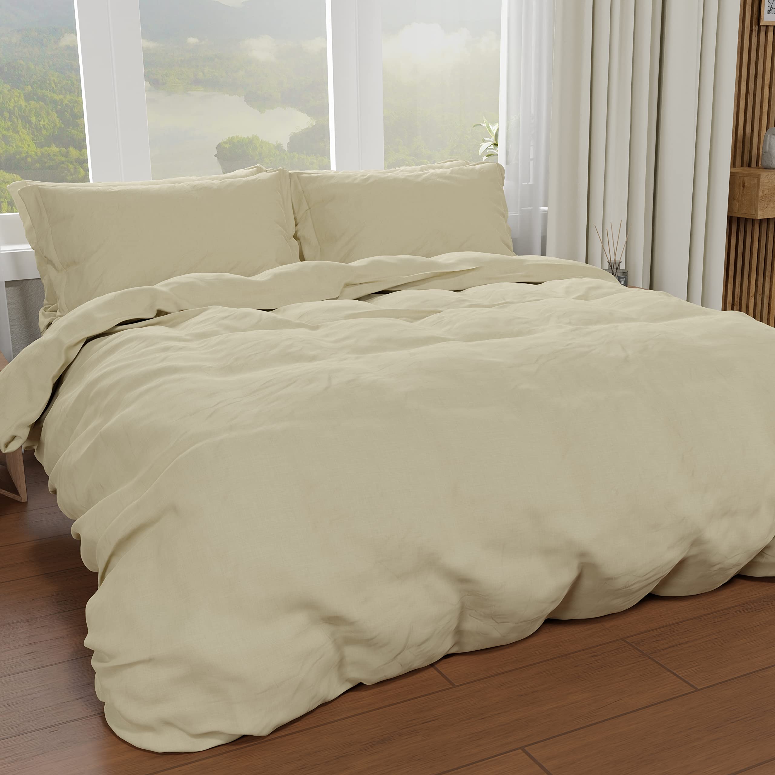 PETTI Artigiani Italiani - Double Duvet Cover, Duvet Cover and Pillowcases in Microfiber, Solid Color Taupe, 100% Made in Italy