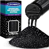 LEOBRO Black Glitter Powder 150g 1/128in Fine Glitter for Crafts Resin Tumbler
