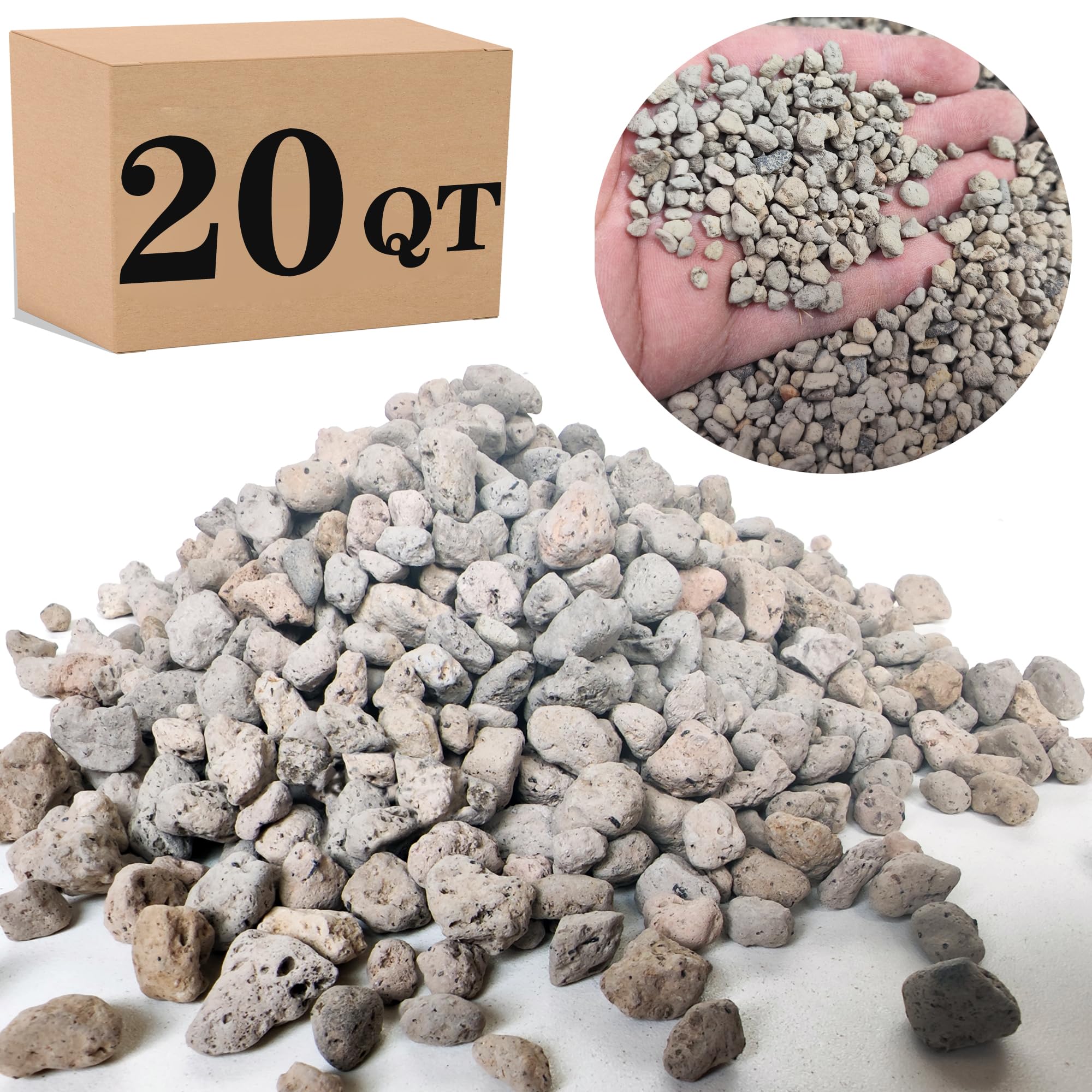 Photo 1 of Garden Pumice Rock Horticultural Cactus Bonsai Succulent Soil Additive for Plants, Landscaping, Vase Fillers (1/4 inch, 20 QT)