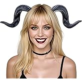 MOSTORY Devil Ram Horns Headband - Sheep Horns Headband for Adult Cosplay Halloween Photo Shoot