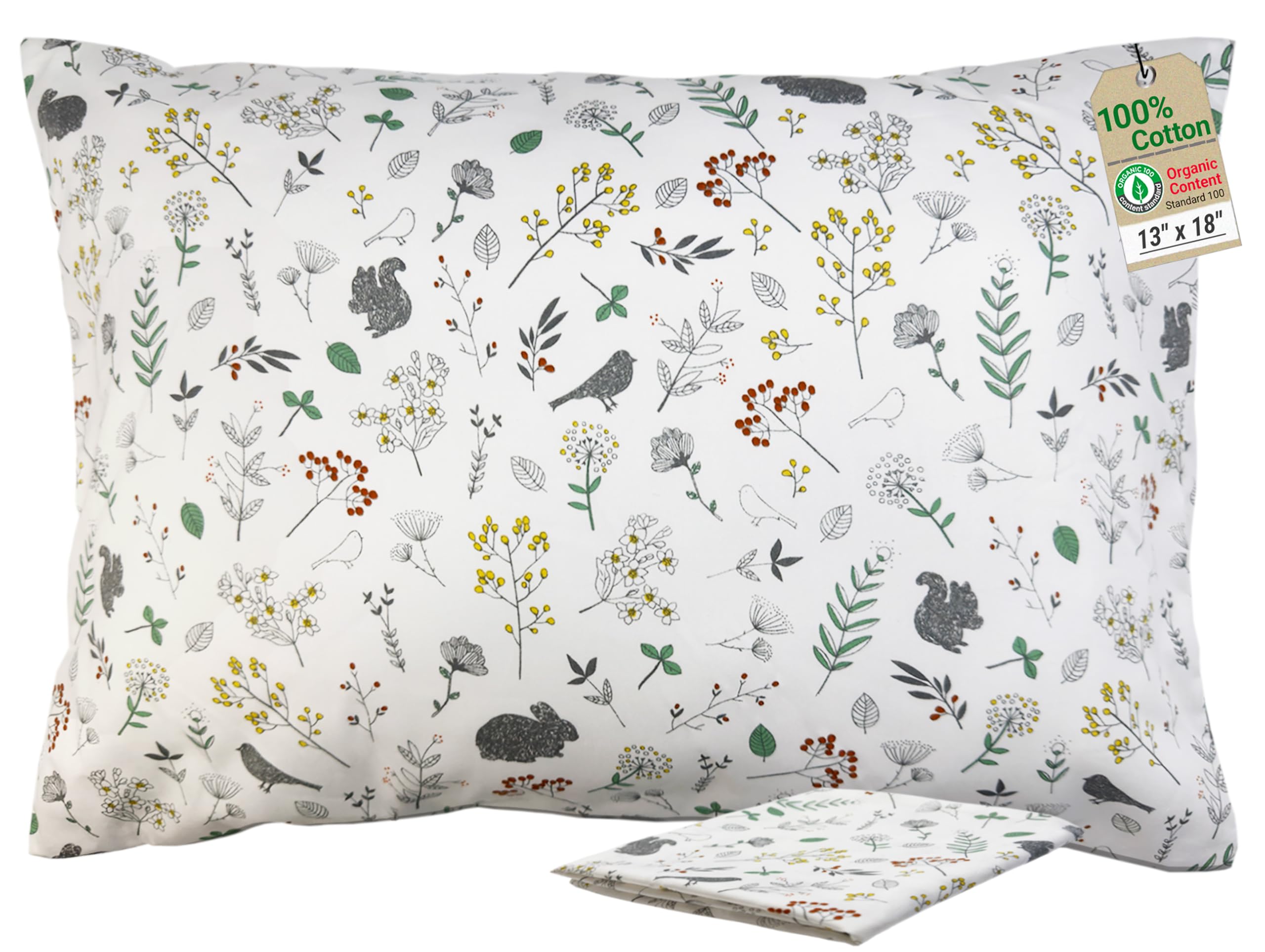 Photo 1 of ZPECC Toddler Pillow with Pillowcase - 13x18 Organic Cotton Hypoallergenic Kids Pillow, Baby Essentials for Travel Crib Daycare Stroller (Intended for Age 2 and up) Nature