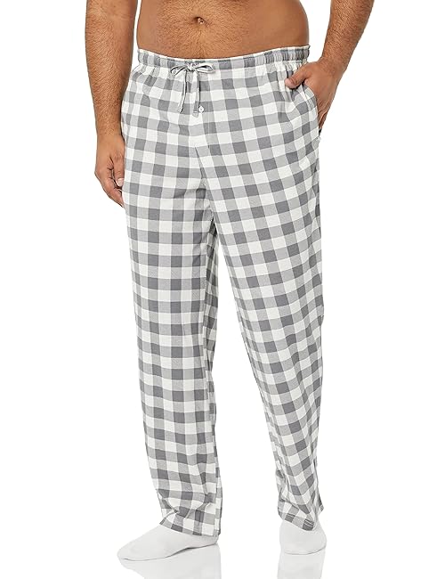 Amazon Essentials Men's Cotton Knit Pajama Pant, Grey Buffalo Check, 3X-Large