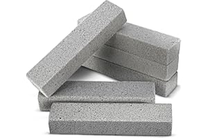 Maryton Pumice Stone for Toilet Bowl Cleaning, Remove Hard Water Rings, Limescale Stains, Calcium Buildup, Iron and Rust, Pumice Stick for Bathtubs, Pool Shower Tiles, Kitchen, Household, 6 Count