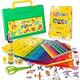 Mimtom Drawing Stencils Kit for Kids | 20 PC Stencil Set with 370+ Shapes Animals, Dinosaurs, Flowers, Letters & Numbers | 15