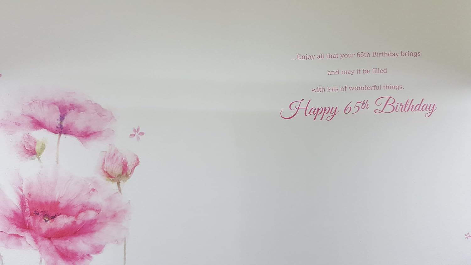 ICG Sister 65th Birthday Card Pink Flowers 9" x 6", Multicoloured, 235mm x 159mm - Image 3