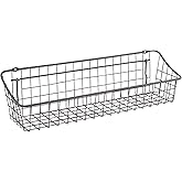 Spectrum Medium Pegboard Storage Basket Wall Organizer, Industrial Gray | Coated steel, quarter-inch holes at one-inch spacing, gravity-lock arms, direct-mount hardware, open front, visible tools