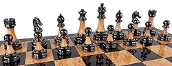 Staunton Chrome & Black Chrome Chess Men Set W 18
