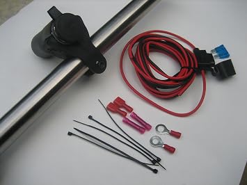 Amazon Com 12vtechnology Cigarette Lighter Socket Plug Wiring Kit Fused With Handlebar Mount Motorcycles Atv Msr Khrn Hmnt Automotive