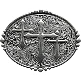 LKKLUYIC Religious Cross Western Belt Buckles for Men Cowboy Belt Buckle Cowgirl Faith Belt Buckles