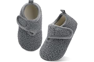 XIHALOOK Toddler Boys Girls House Slippers with Microfleece Lining Cozy Household Shoes Non-slip for Kids