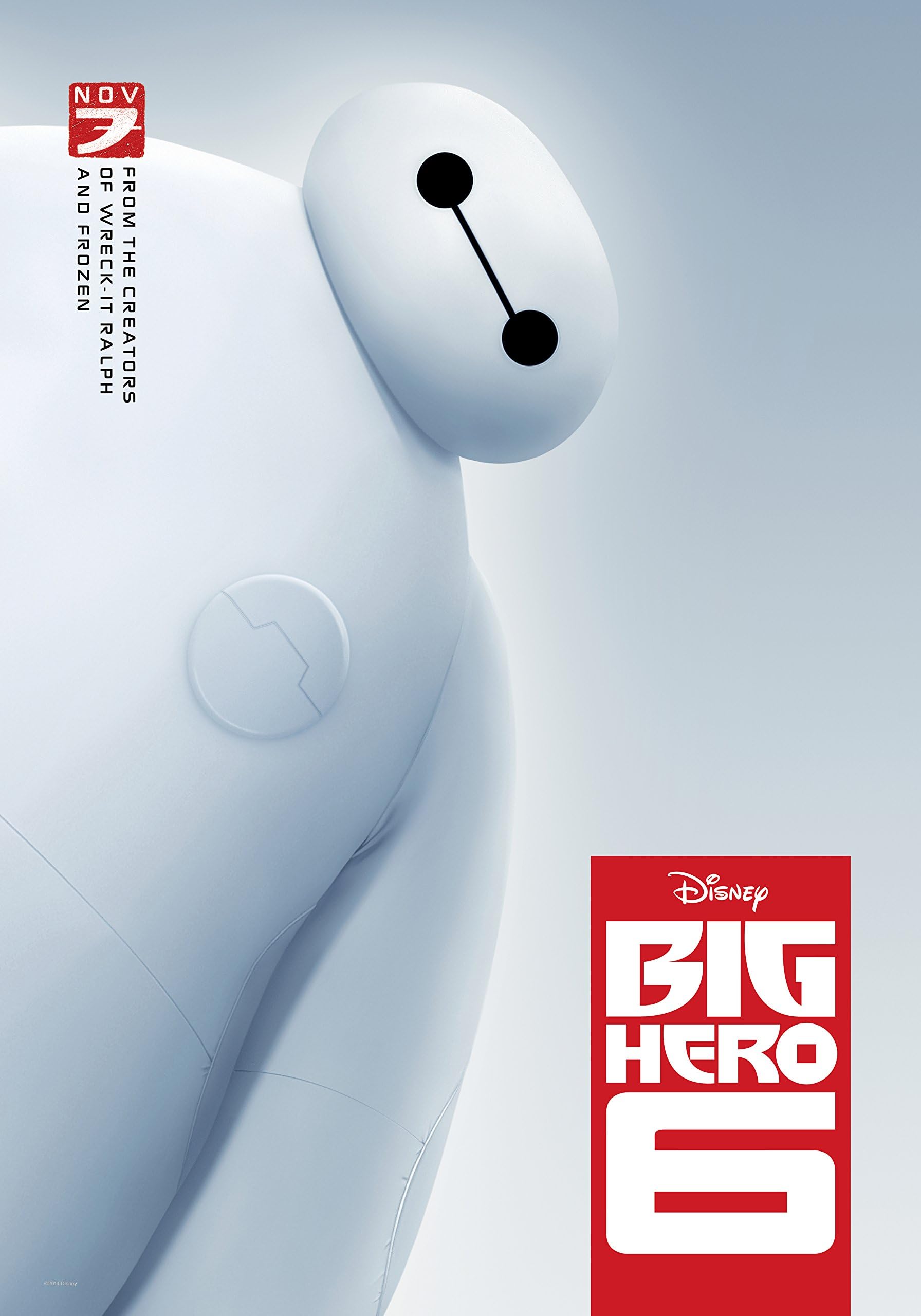 Big Hero 6 (2014) Movie Poster 24 x 36" Inches , Glossy Finish (Thick): Baymax, Hiro, Fred