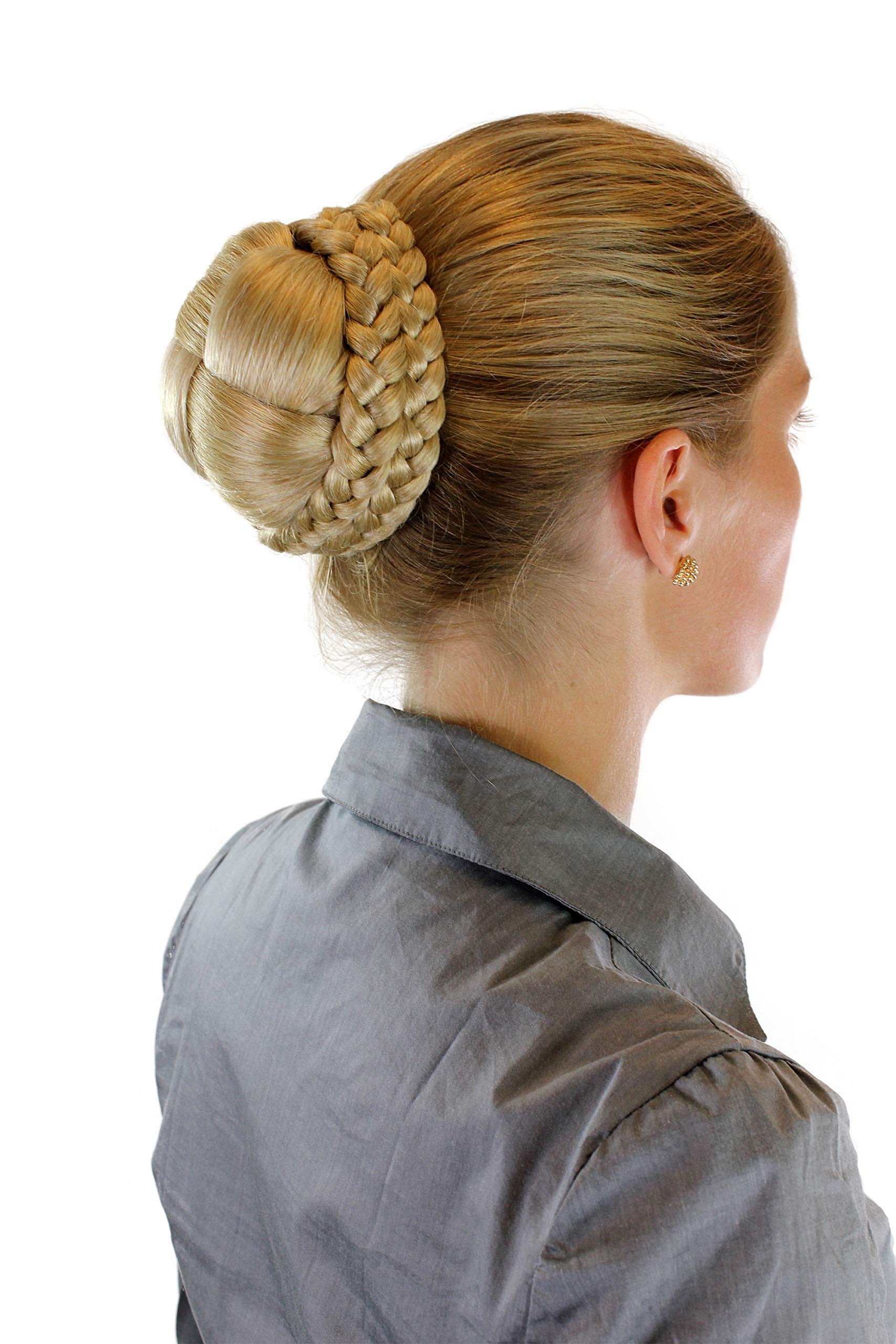 Hairpiece Hairbun BUN hairknot knot beautiful and traditional PLAIDED strands plaid MIXED BLOND platinum N796-24BT613