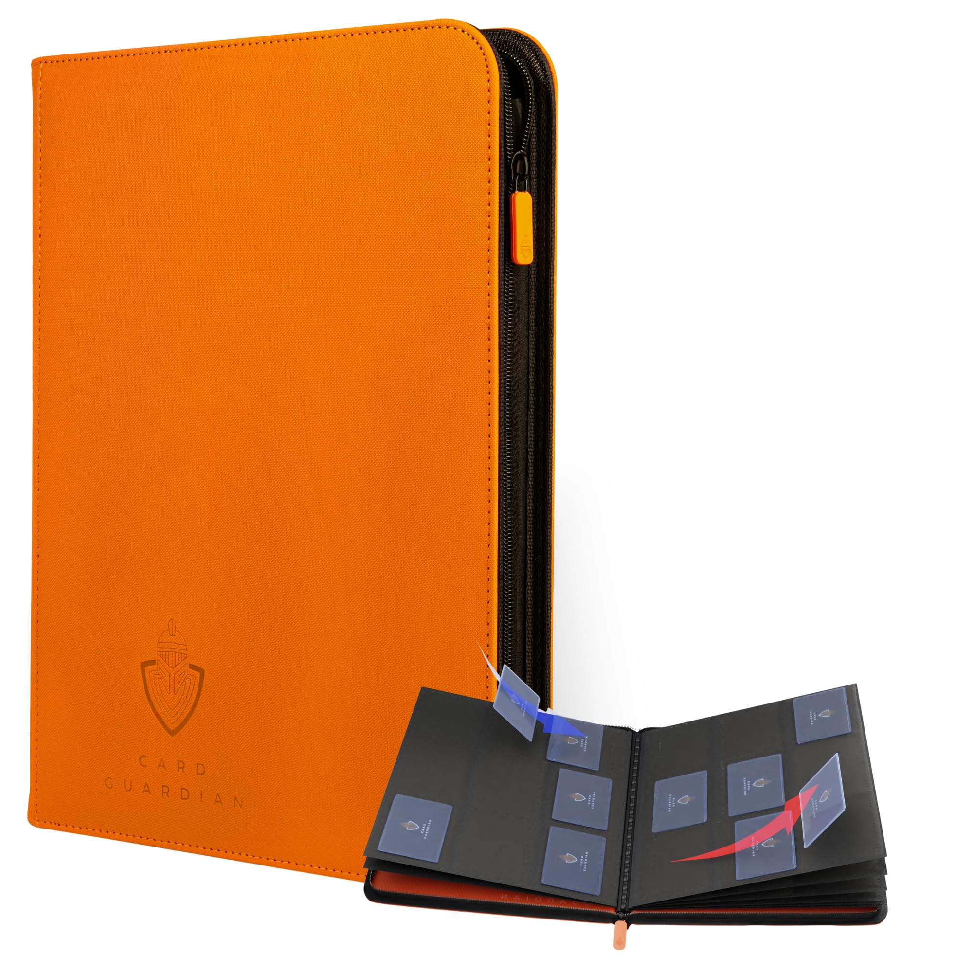 Card Guardian 9 Pocket Card Binder with Zipper – Holds 360 Cards, Side Loading Trading Card Binder for TCG & Football, Premium Card Collection (Orange) — image 1