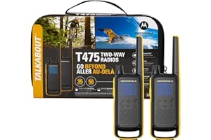 Motorola Solutions Talkabout T475 Extreme Two-Way Radio Black W/Yellow Rechargeable Two Pack