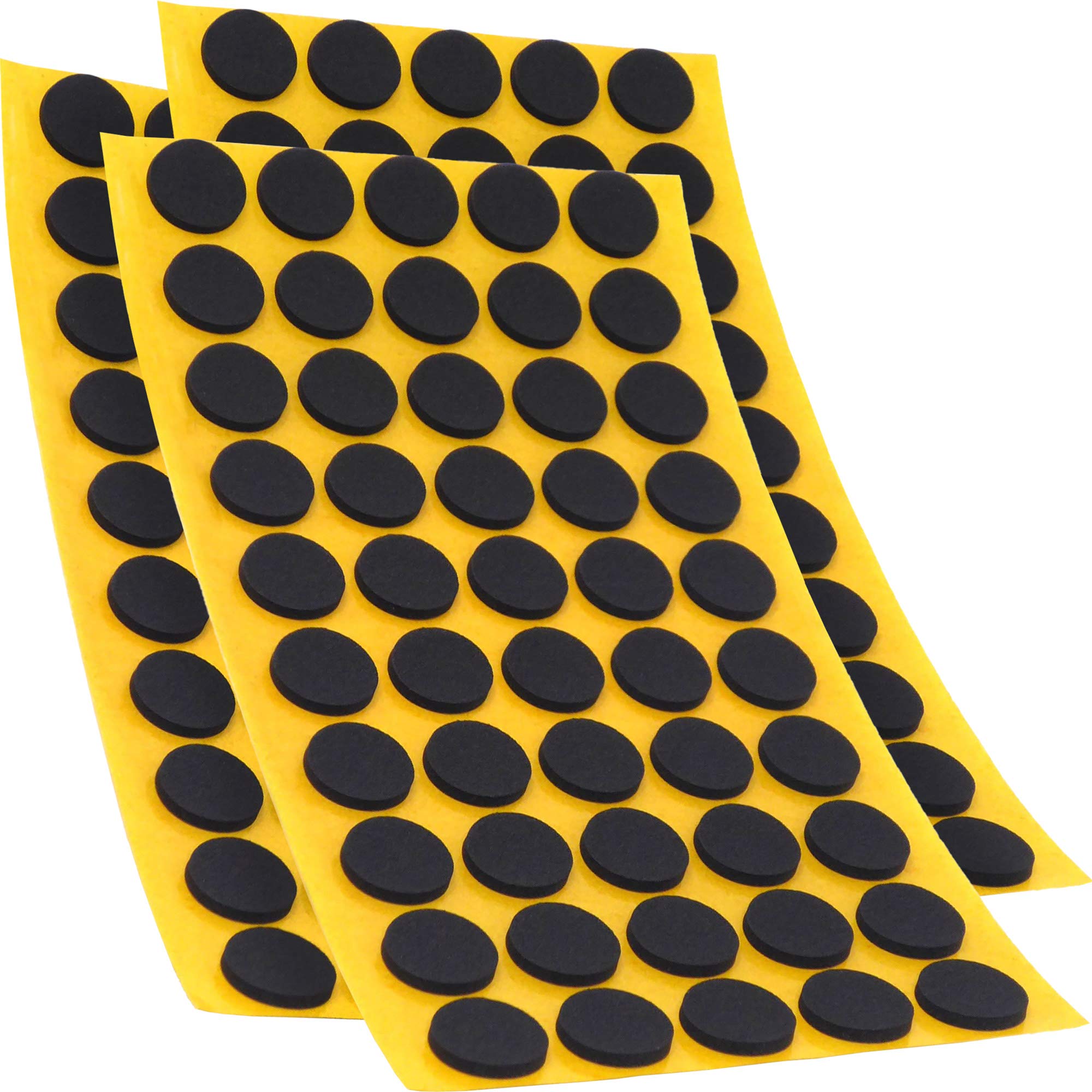Adsamm® / 150 x self-adhesive anti-slip pads made of EPDM cellular rubber/ø 0.63'' (ø 16 mm) / Black/round / 0.098'' (2.5 mm) thick anti-slip glides