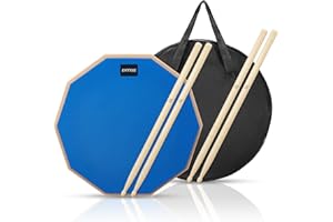 ENTYZE Snare Drum Practice Pad,12-Inch Practice Drum Pad,Double Sided Silent Drum Pad and Sticks,Drum Pads Carry Bag,Blue