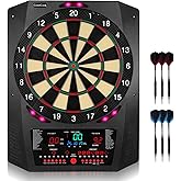 Electronic Dartboard, Electric Soft Tip Dart Boards for Adults | Digital Dart Boards with Heckler and Lights Effects, 45 Games and 474 Variations, 6 Darts &amp; 100 Soft Tips