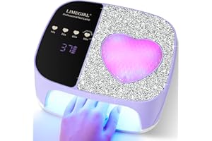 LIMEGIRL UV LED Nail Lamp Kit for Gel Polish Professional Fast Curing Purple Dryer Light Set with 4 Timer Settings Cordless Rechargeable Nail Art Cure Machine for Manicure Pedicure at Home and Salon