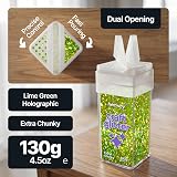 Hemway Lime Green Holographic Glitter Extra Chunky 130g Shaker view 2